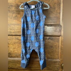Hanna Andersson Blue and Yellow Polka Dot Sleeveless Onesie (12-18 months)